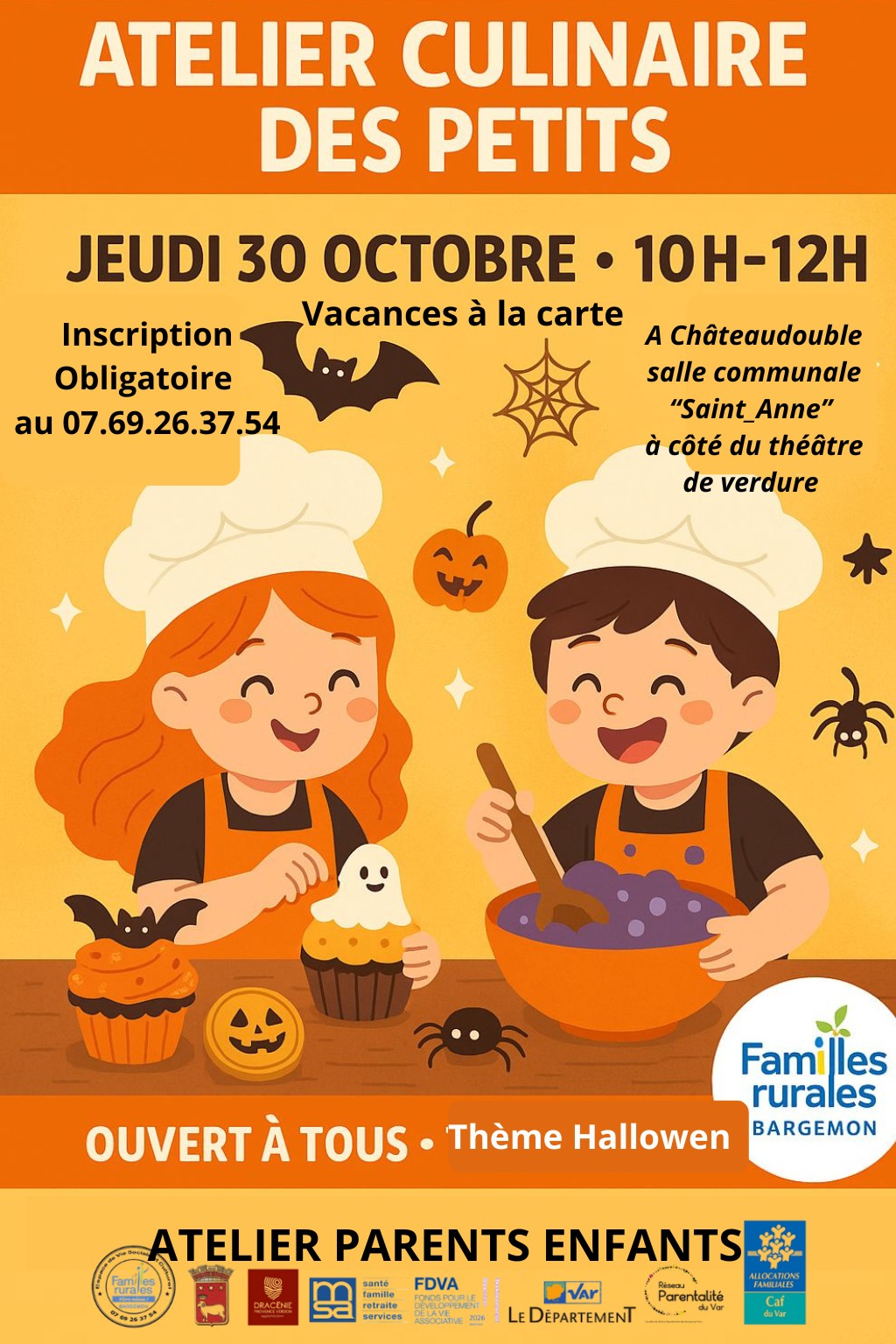 Atelier culinaire spécial Halloween ! 👻 Jeudi 30 octobre, de 10h à 12h.