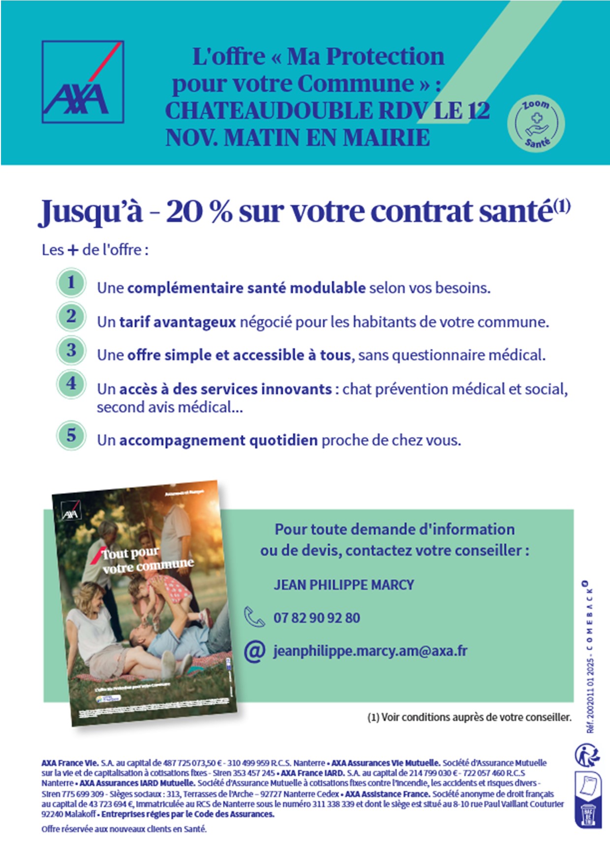 AXA L'offre "Ma protection pour votre commune" Châteaudouble 12/11/2025