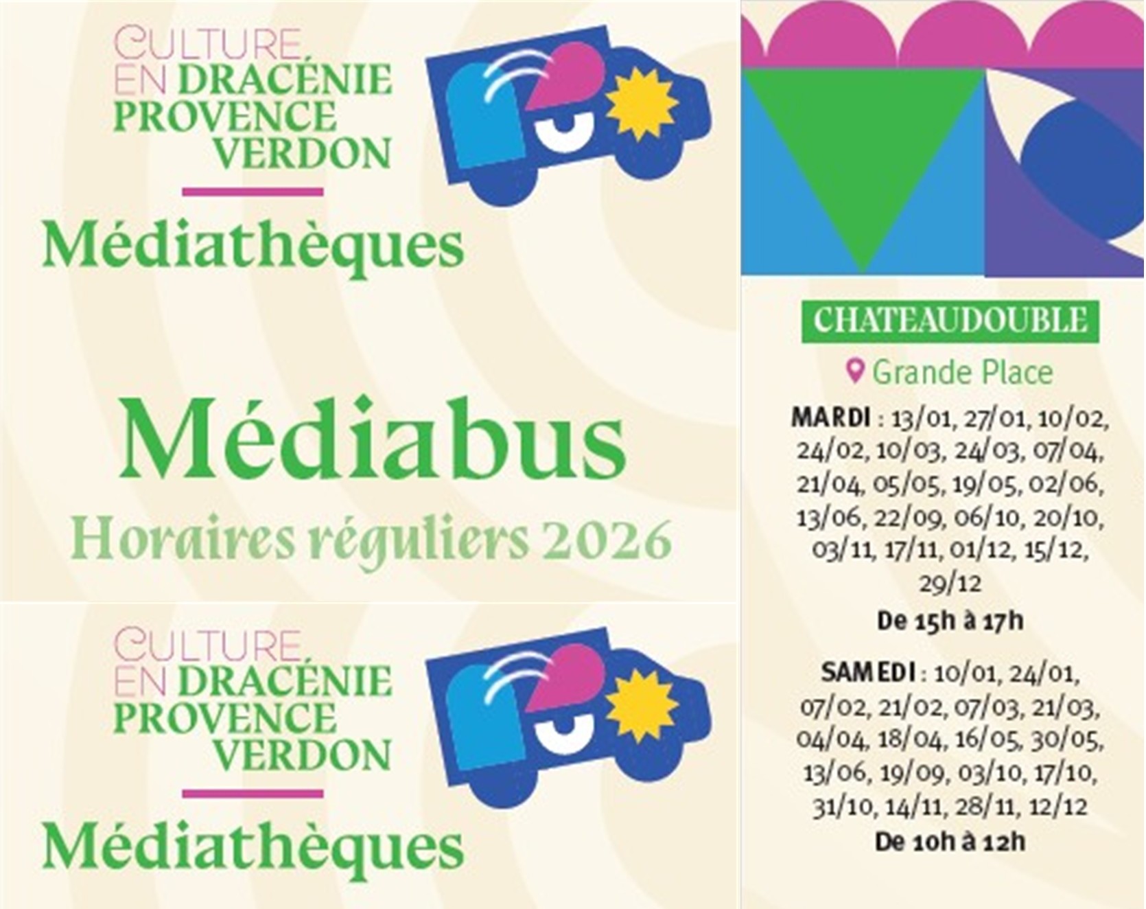 Médiabus Horaires réguliers 2026 _ Culture en Dracénie Provence Verdon