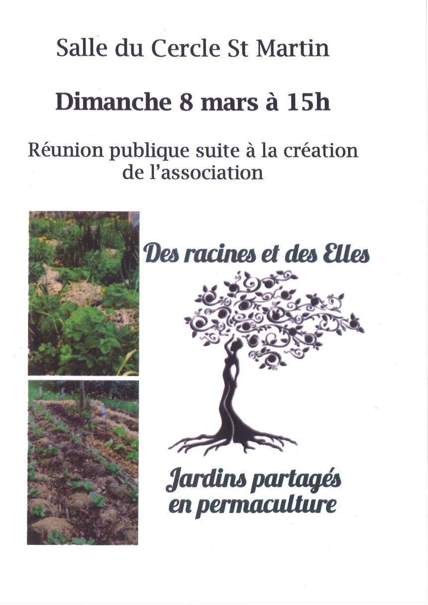 Réunion publique le 8 mars concernant les jardins partagés en permaculture